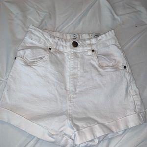 High Waisted White Short